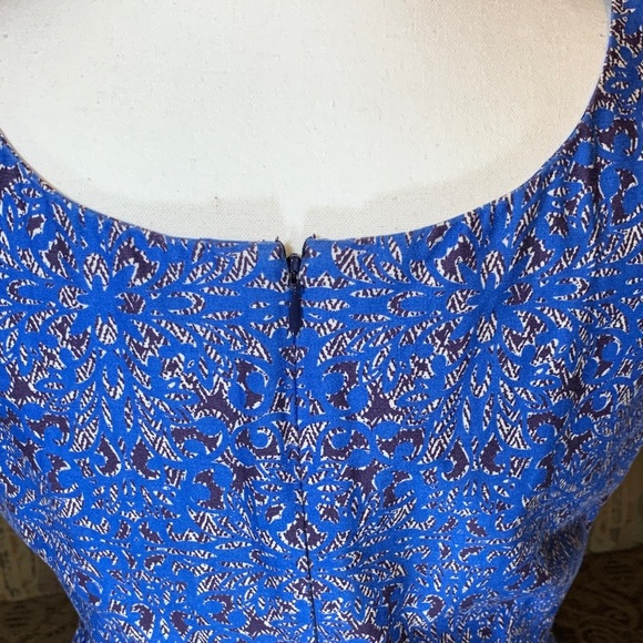 Cotton Blue and Purple Dress Retro 70s 80’s 90s Cottagecore Fall Medium Farm - Picture 2 of 4